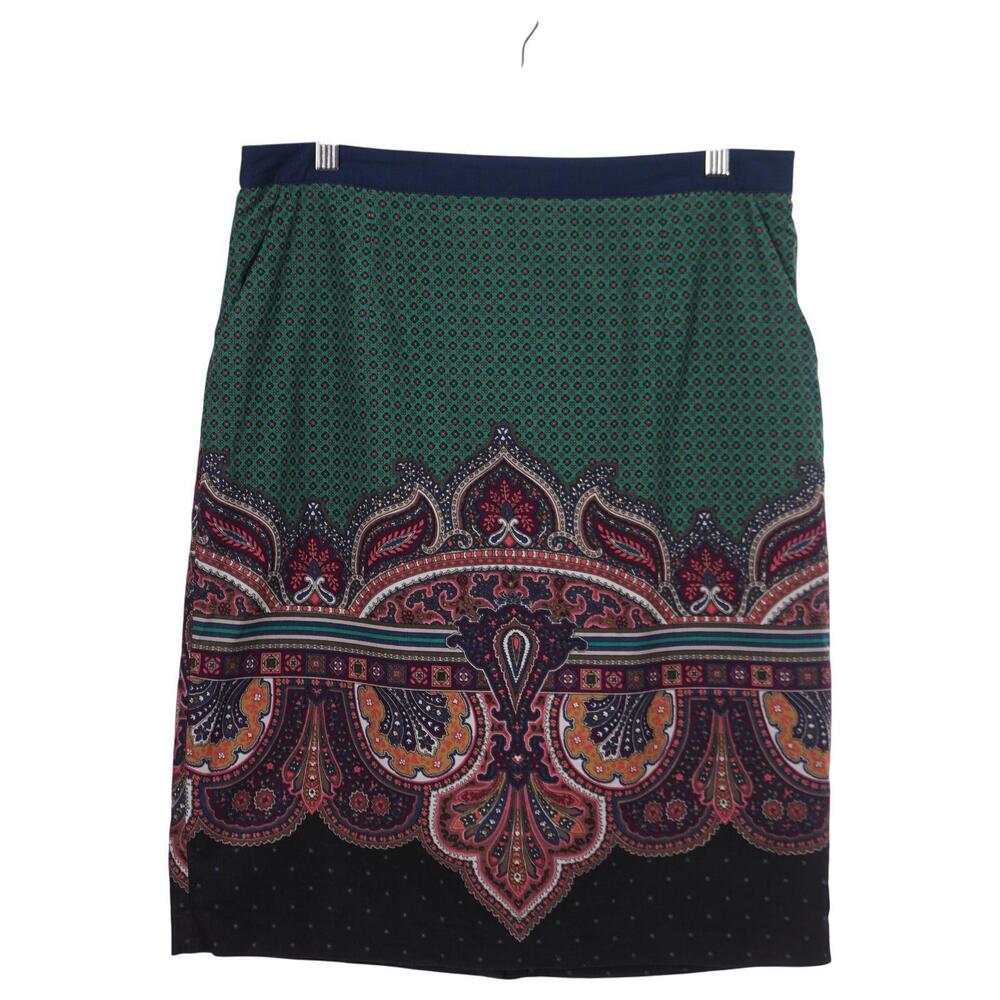 Edme & Esyllte Skirt 12 Paisley Cotton Corduroy Straight Lined Anthropologie